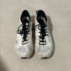 On Running White and Black Athletic Shoes Sleek Design